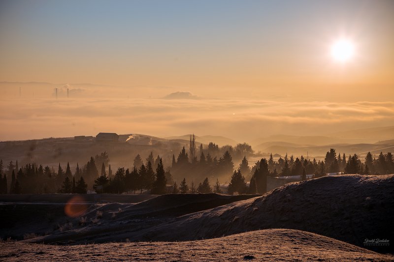 new year, happy, morning, landscape, sunrise, clouds, over clouds, outdoor, road, city Happy New Year!photo preview
