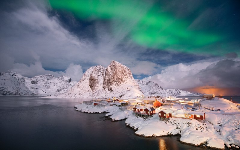 hamnøy lofoten aurora borealis zorza polarna norwegia norway Hamnøyphoto preview