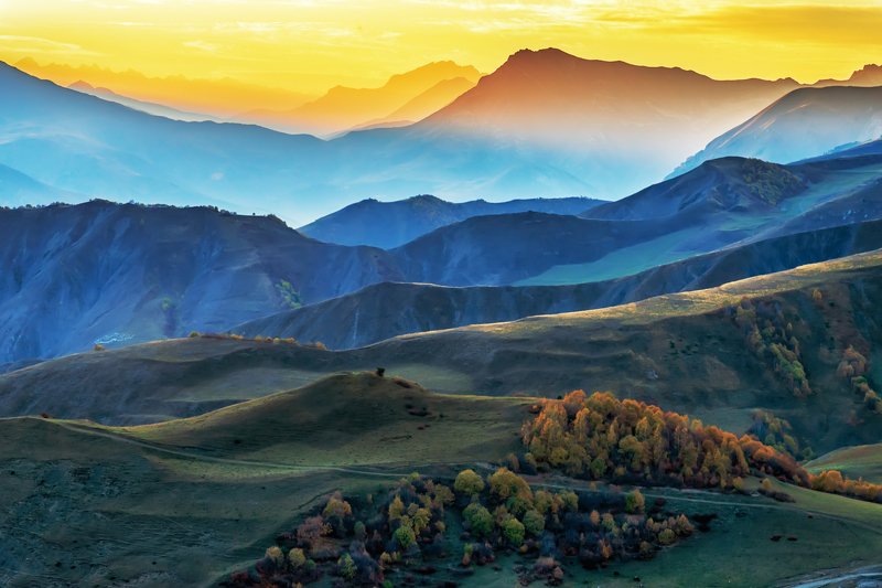 Ингушетия, горы, закат, осень Горы Ингушетииphoto preview