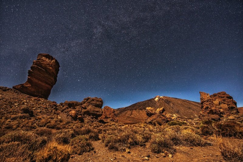 тейде, тенерифе, ночь, звезды, млечный путь, испания, вулкан, вулкан тейде Ночной Тейдеphoto preview