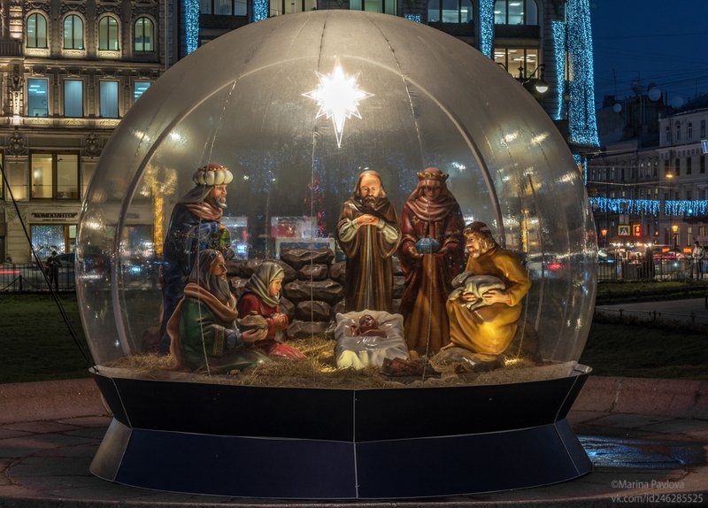 город, архитектура, санкт-петербург, вечерний петербург, рождество христово, рождественский вертеп, казанский сквер С Рождеством Христовым!photo preview