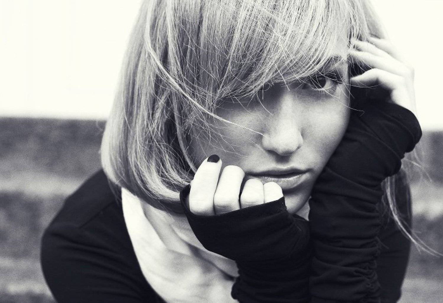 девушка, портрет, ч/б, глаза, цифра, Евгений Лувсандугар