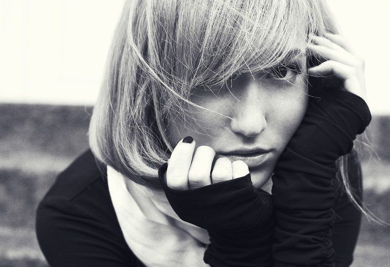 девушка, портрет, ч/б, глаза, цифра *** фото превью