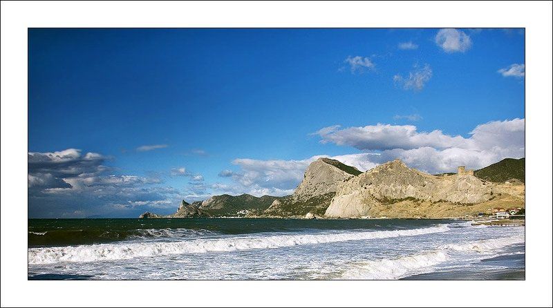 крым судак новый свет генуэзская генуезская крепость сокол чёрное море шторм волна скалы горы лето природа облака В Судаке штормит #6photo preview