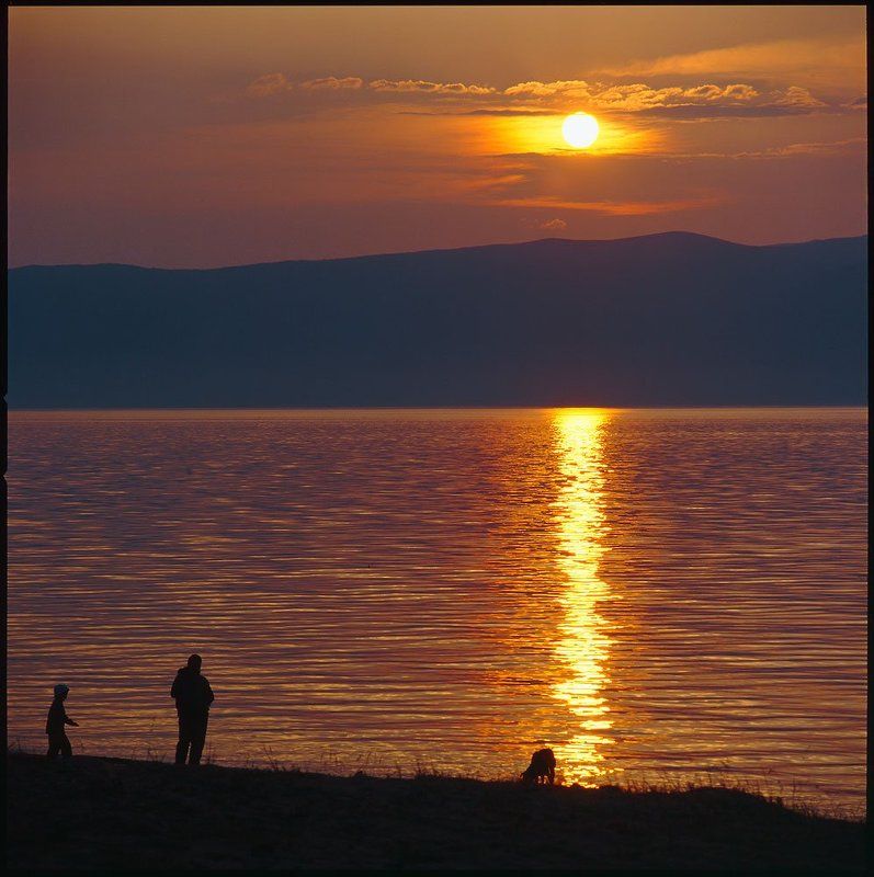 закат, ольхон, вода, дорожка, силуэты, горы, небо,sunset Закатphoto preview