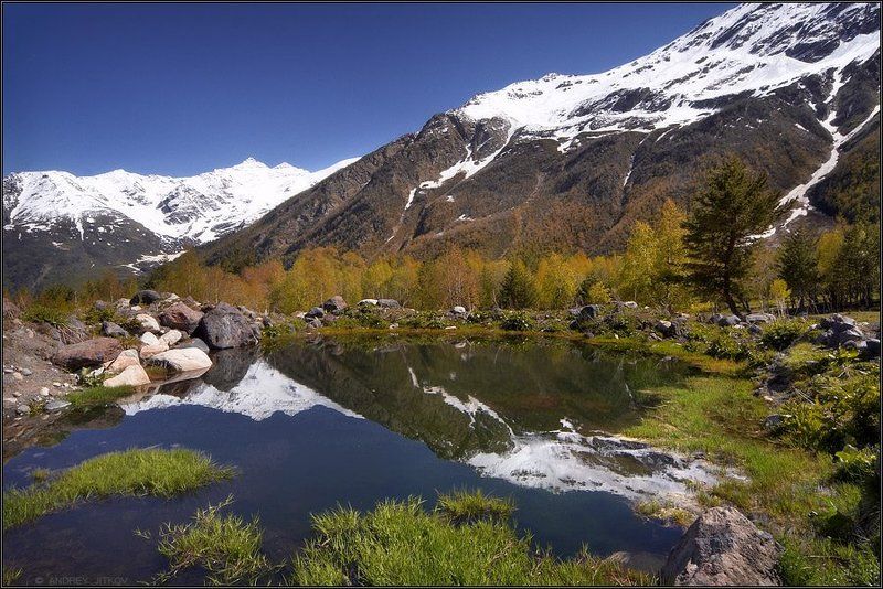 кавказ, горы, отражение, пейзаж * * * фото превью