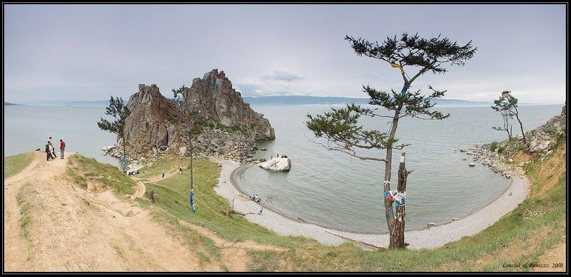 озеро, байкал, остров, ольхон, скала, мыс, дерево, вода, панорама, fanizzz, lenchik, шаманизм мыс Бурхан, скала Шаманкаphoto preview