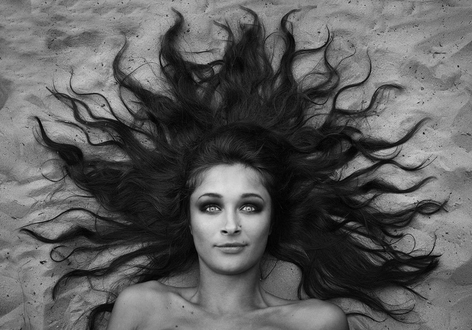 девушка, медуза, медуза-горгона, волосы-змеи, песок, взгляд, гипноз, Milky_Jane