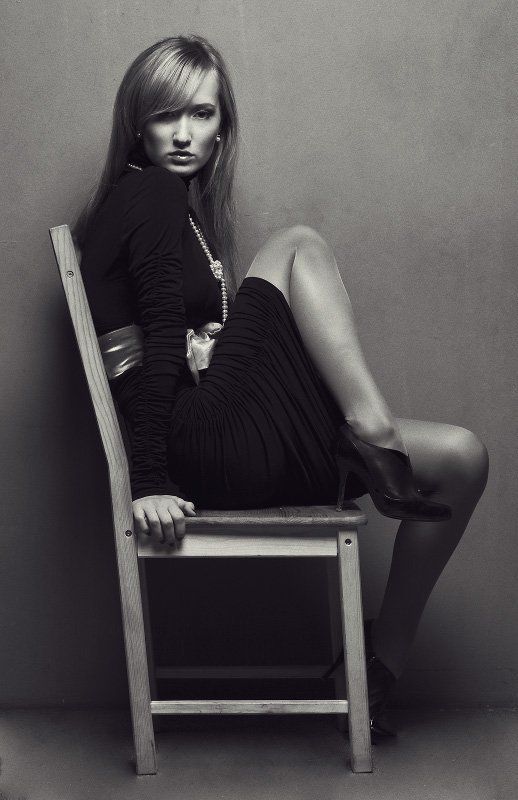 девушка, портрет, ч/б, глаза, цифра *** фото превью