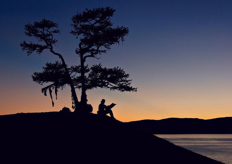 байкал, ольхон, бурхан, озеро, дерево, закат Вечерняя прессаphoto preview