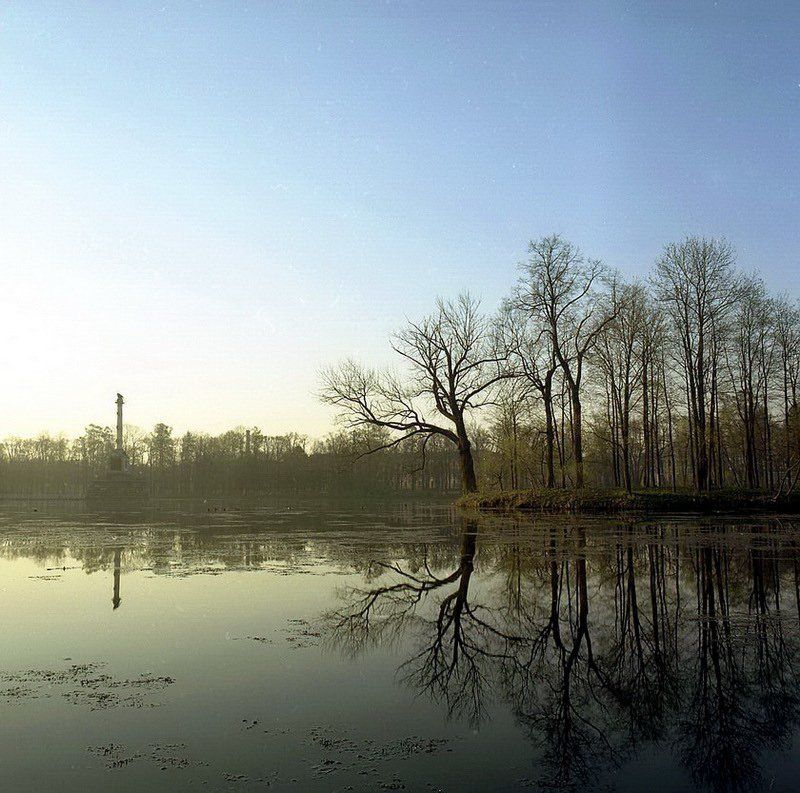 екатерининский, парк, дворец, расвет, пять, утра, город, пушкин, пейзаж, природа, весенний Чесменская колоннаphoto preview