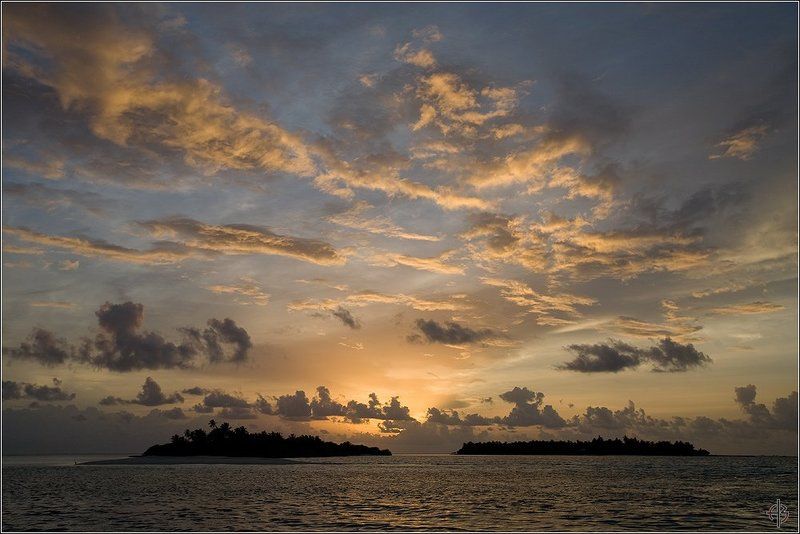 мальдивы, острова, закат Закатphoto preview