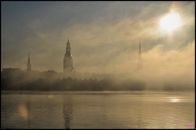 рига, туман Утрешний туман 1 фото превью