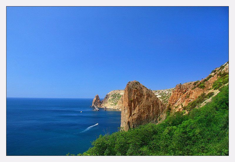 крым, севастополь, мыс, фиолент, яшмовый, пляж, чёрное море, обака, лето, скалы, горы Мыс Фиолент #1photo preview