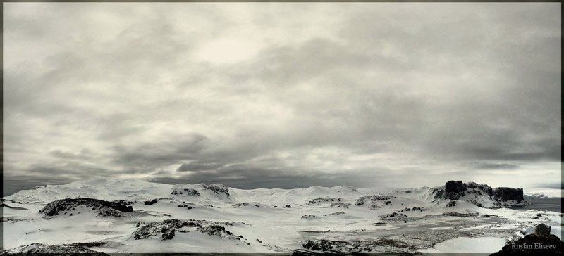 антарктика, снег, пасмурно. Ледяное небо...photo preview