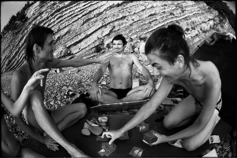 three, seaside, fish-eyed photo preview