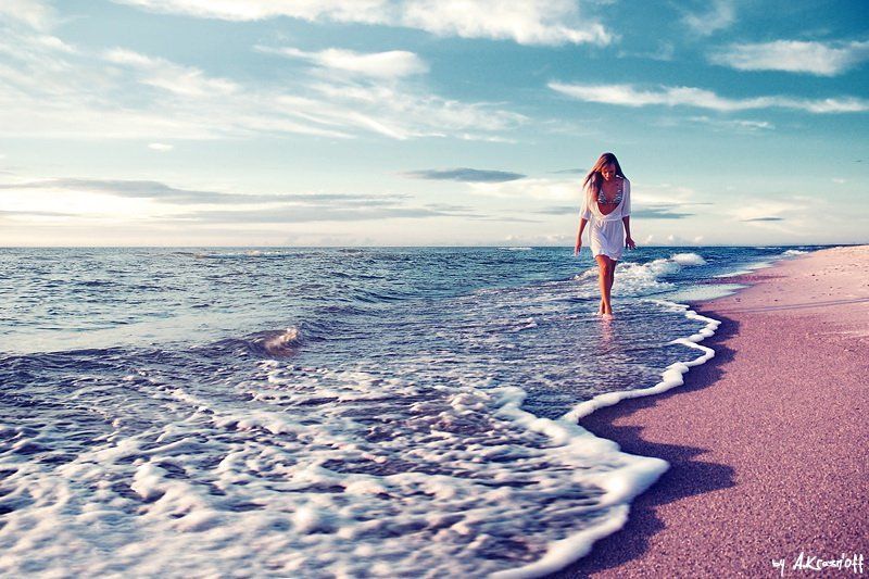 девушка, solitude, море, закат, прогулка *небомореоблака*photo preview