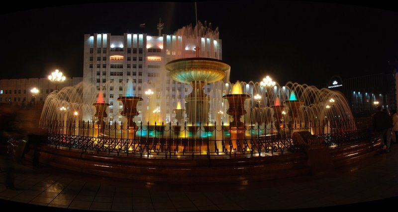 фонтан, ночь, хабаровск Центральня площадьphoto preview