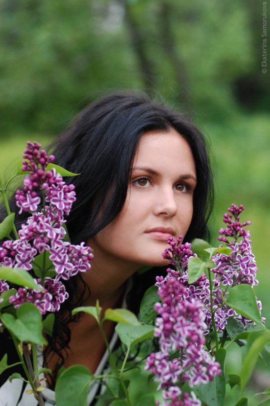 девушка, весна, сирень photo preview