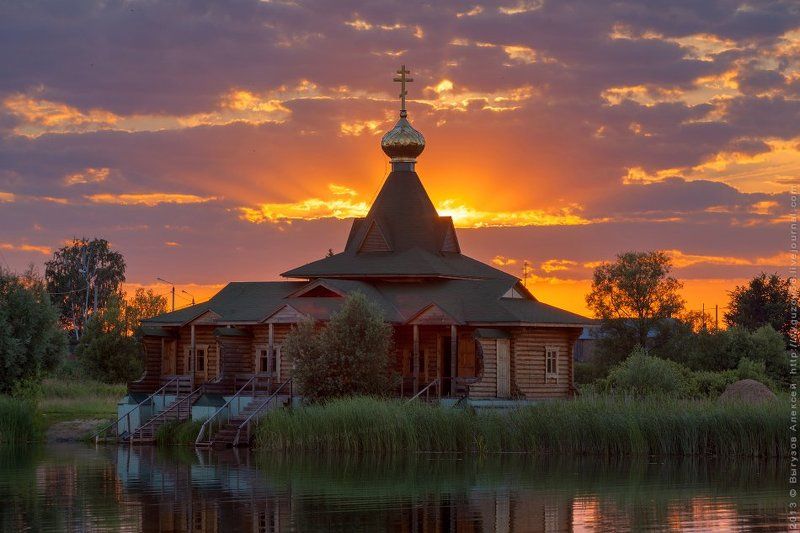 Вода, закат, июль, купальня, куп, Купол, Лето, Мамонтова пустынь, Озеро Земная красотаphoto preview