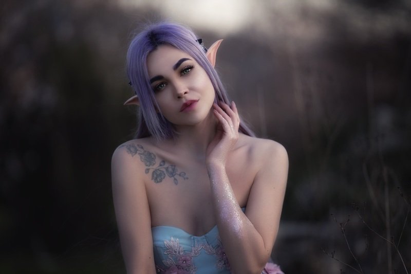 девушка фентези портрет Эльфийкаphoto preview