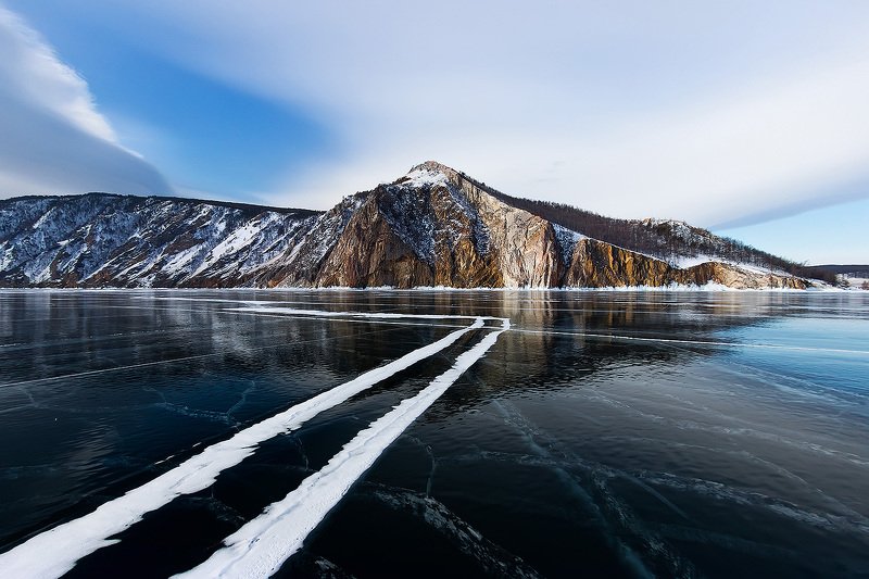 Байкал, трещины, зима, лёд, Россия photo preview