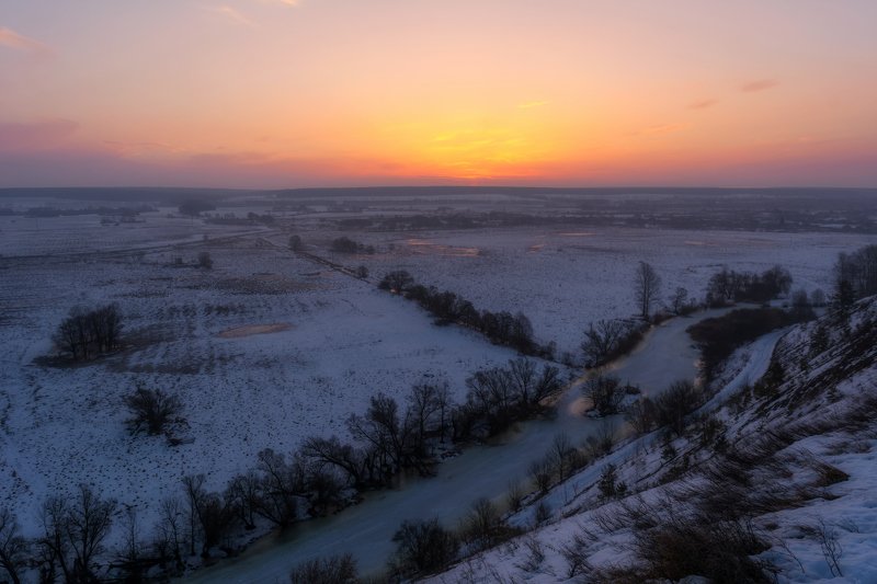 крапивенское городище, рассвет, река корень Рассвет в Крапивномphoto preview