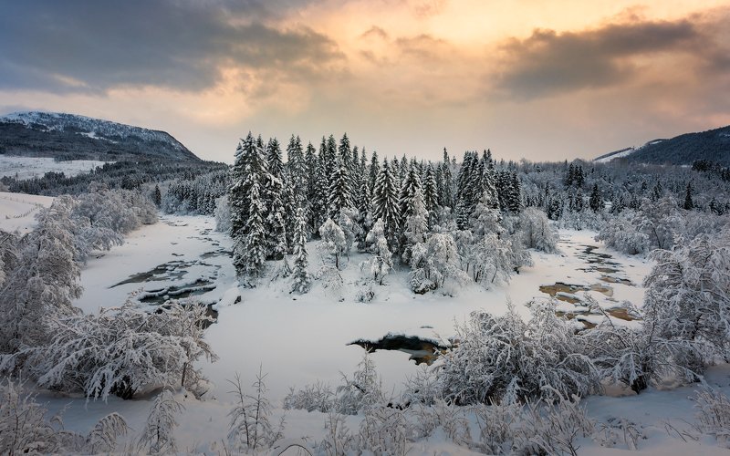 norway,landscape,light,sunset,winter Norwegian winterphoto preview