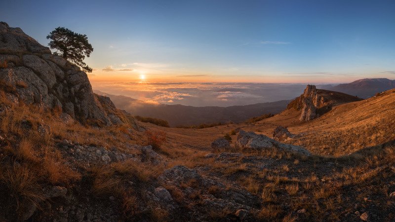 крым, демерджи, осень, рассвет, demerdzhi, crimea, autumn, dawn Рассвет на Демерджиphoto preview