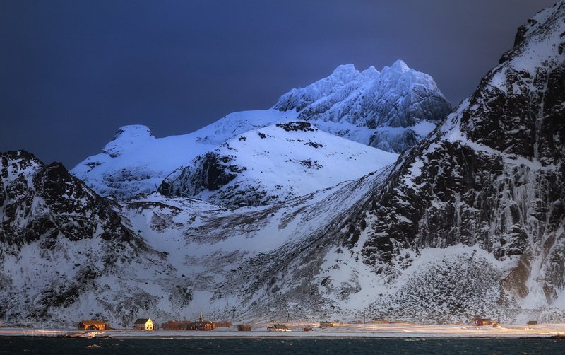 lofoten,norway,norwegian,island,mountains,flakstad,winter,light,sunset,snow, Epic Islandphoto preview
