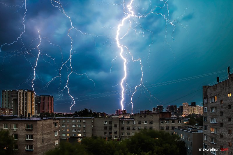 пермь, молнии, город, ночь, природа Ночной городphoto preview