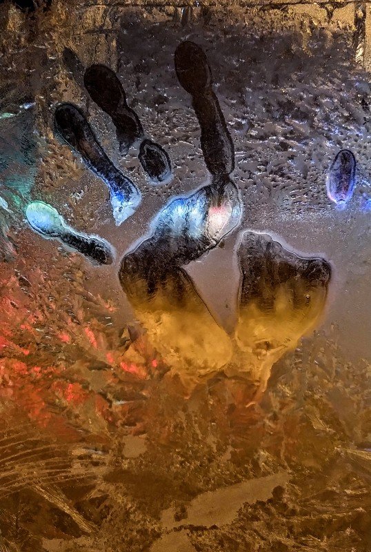 зима, окно, автобус Холодный привет маршрута № 361...photo preview