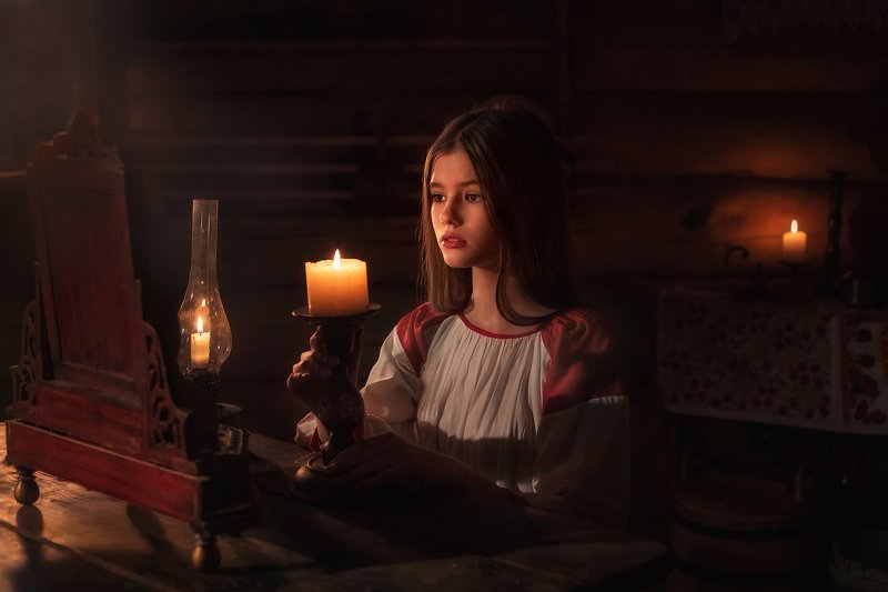 девушка, гадание, сказка, русскийстиль Гаданиеphoto preview