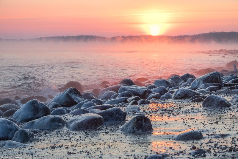 пейзаж, рассвет, море, зима Парящее мореphoto preview