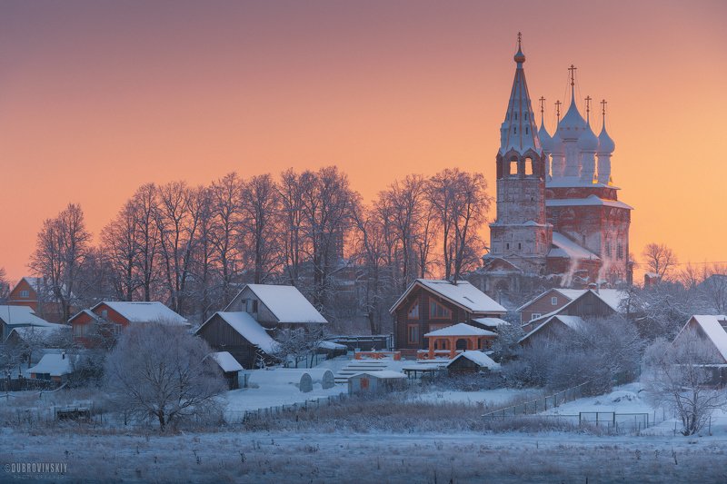дунилово, ивановская область, мороз, храм, село, зима Дуниловоphoto preview