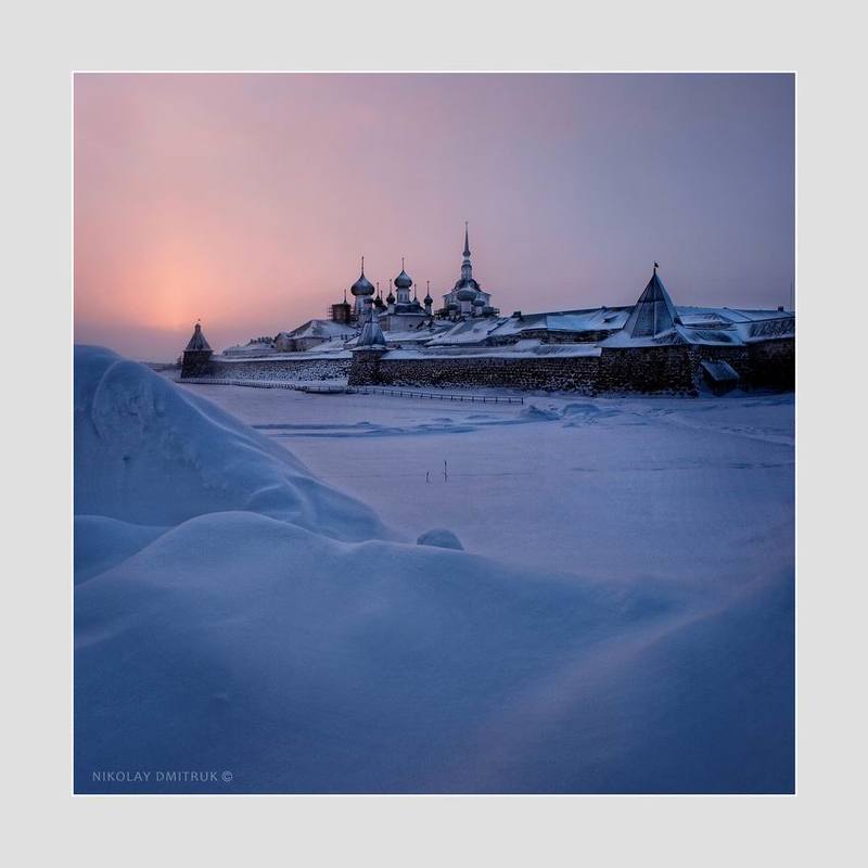 пейзаж зима мороз снег дмитрук музыка остров закат. Соловки. январьphoto preview