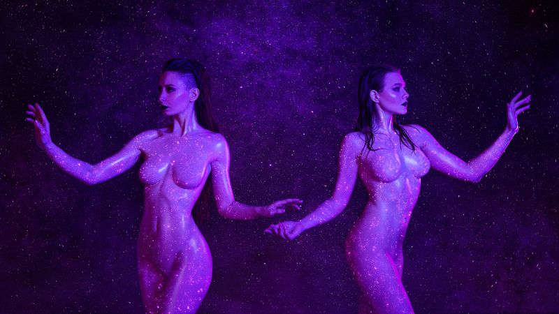 киберпанк, неон, 2 девушки, арт-ню, artnude, neon, cyberpunk из серии two cyber soulsphoto preview