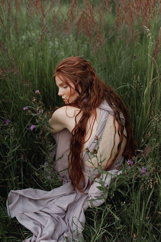 рыжая, девушка, портрет На пороге осениphoto preview