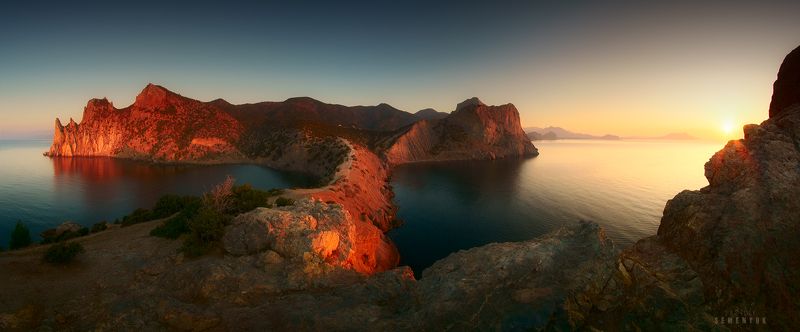 крым, капчик, мыс капчик, панорама, новый свет, рассвет, море, горы, panorama, crimea, capchik, sea, dawn, mountain. Капчик на рассвете. Боянъ.photo preview