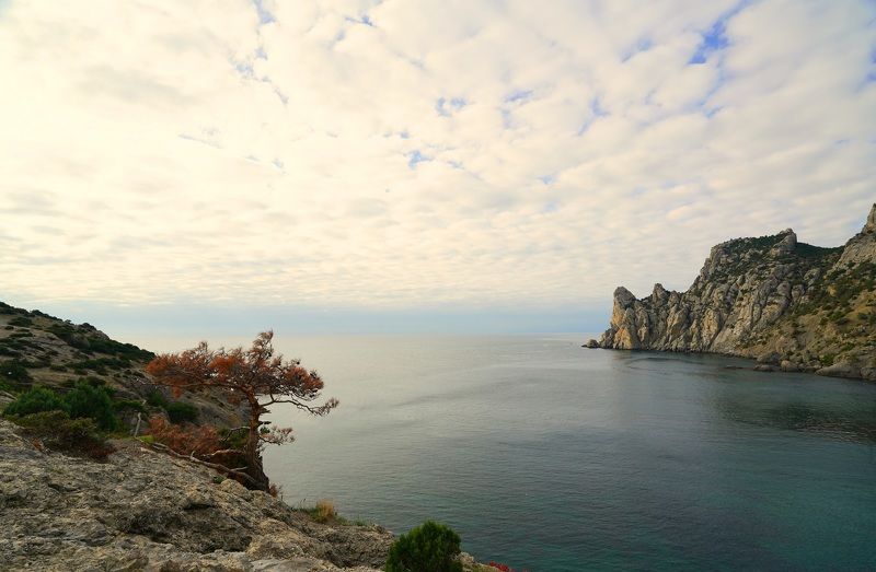 sea, horizon, coast, morning, mountain, rock, landscape, nature Autumn morningphoto preview