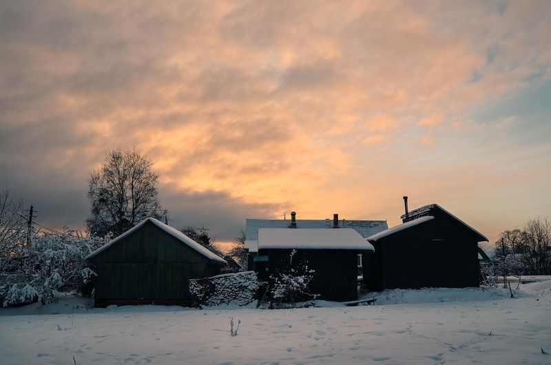 зима, мороз, снег, деревня, красота, тишина, вечер Вечер в деревне.photo preview