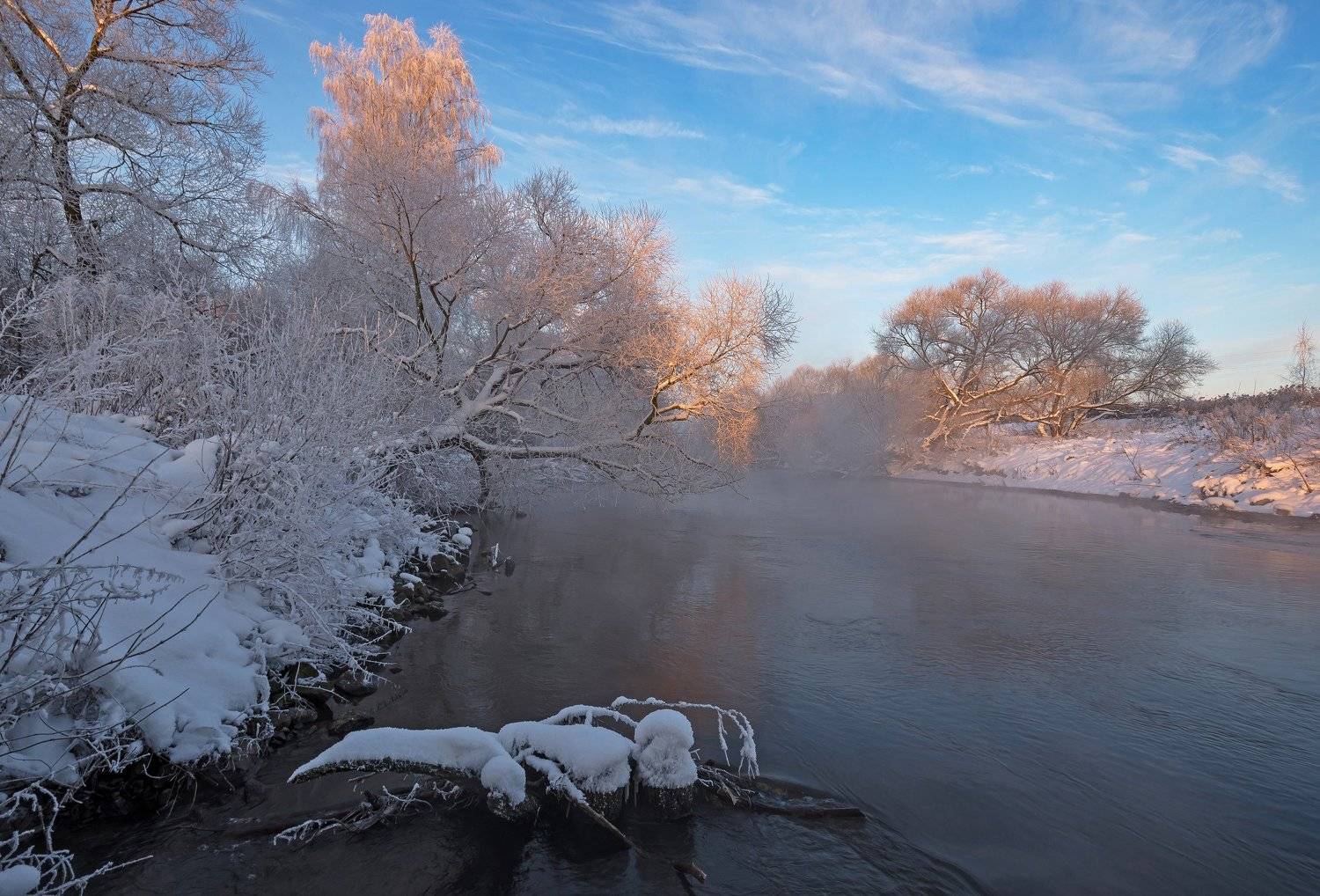 Зимняя Свислочь. Автор: Александр Гвоздь зима, утро, свислочь, туман, иней, мороз, Александр Гвоздь