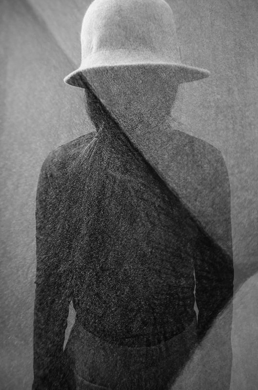 черно-белая фотография, художественная фотография, автопортрет, мультиэкспозиция Этот дивный новый мирphoto preview