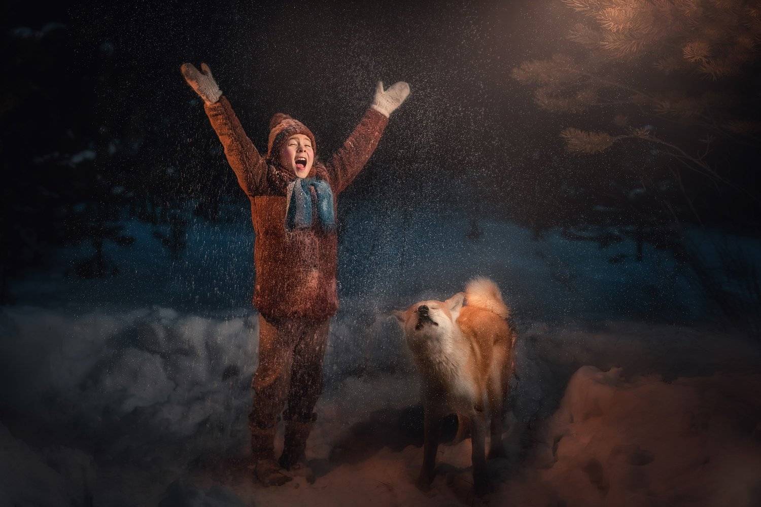 ***. Автор: Оксана Пипкина девочка, собака, сказка, снег, Оксана Пипкина