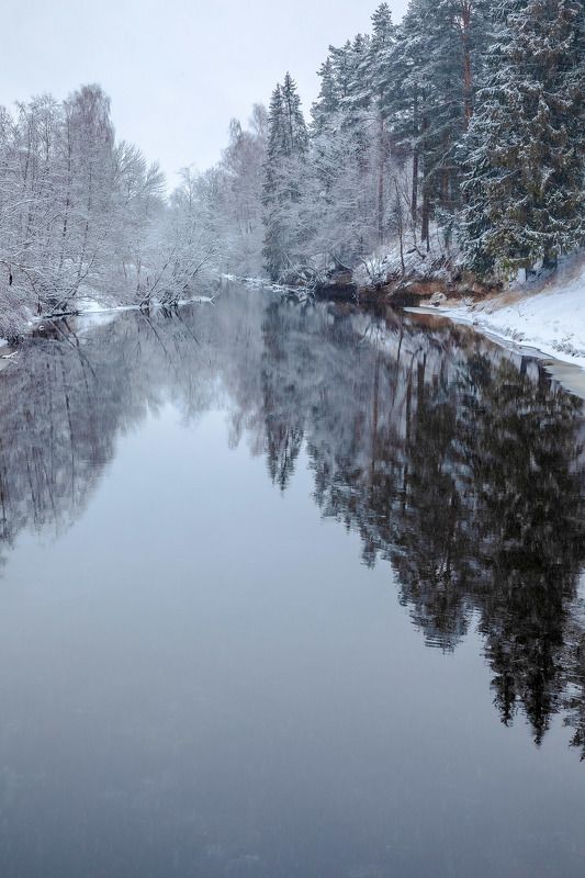 зима, река, день, снег, на Оредеж #2 фото превью