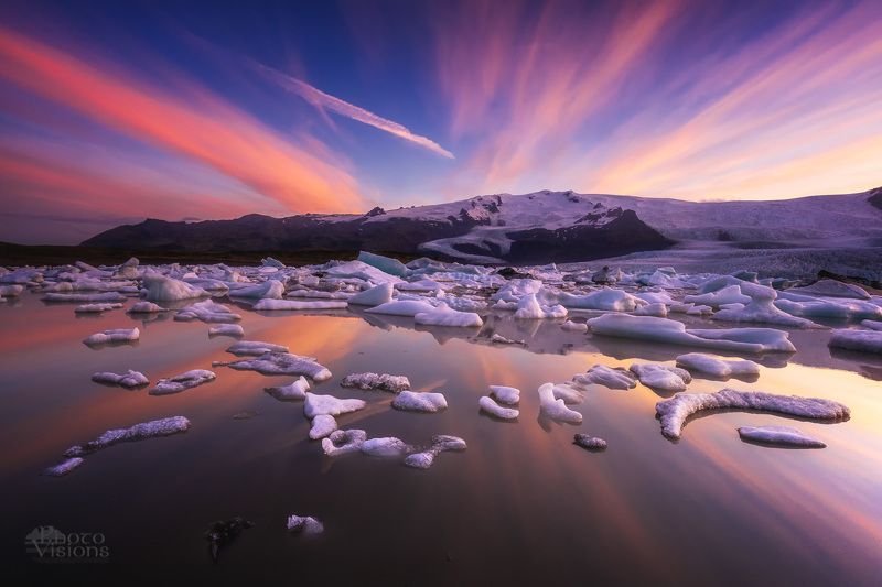 iceland,glacier,glacial,sunset,night,summer,icelandic,ice,reflections, Summer night mood on Icelandphoto preview