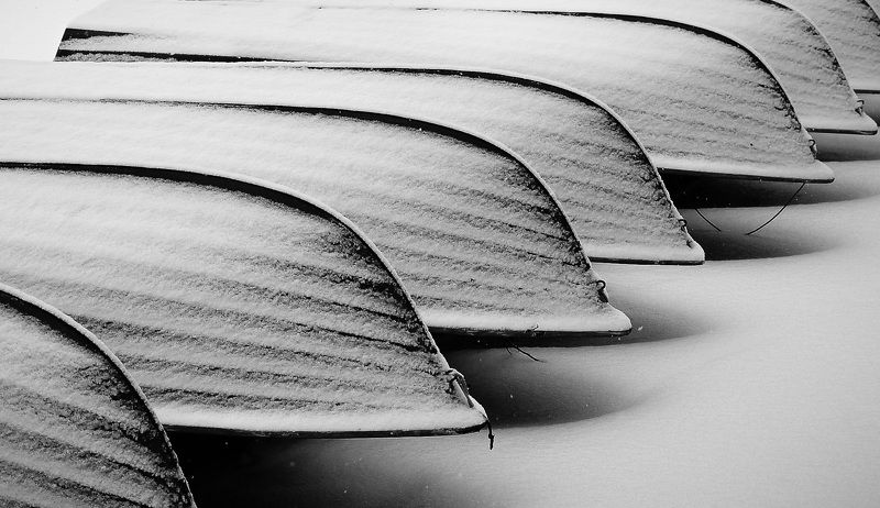 зима, свет, тень, фотография, ч/б, снег, лодки, парк Лодки.photo preview