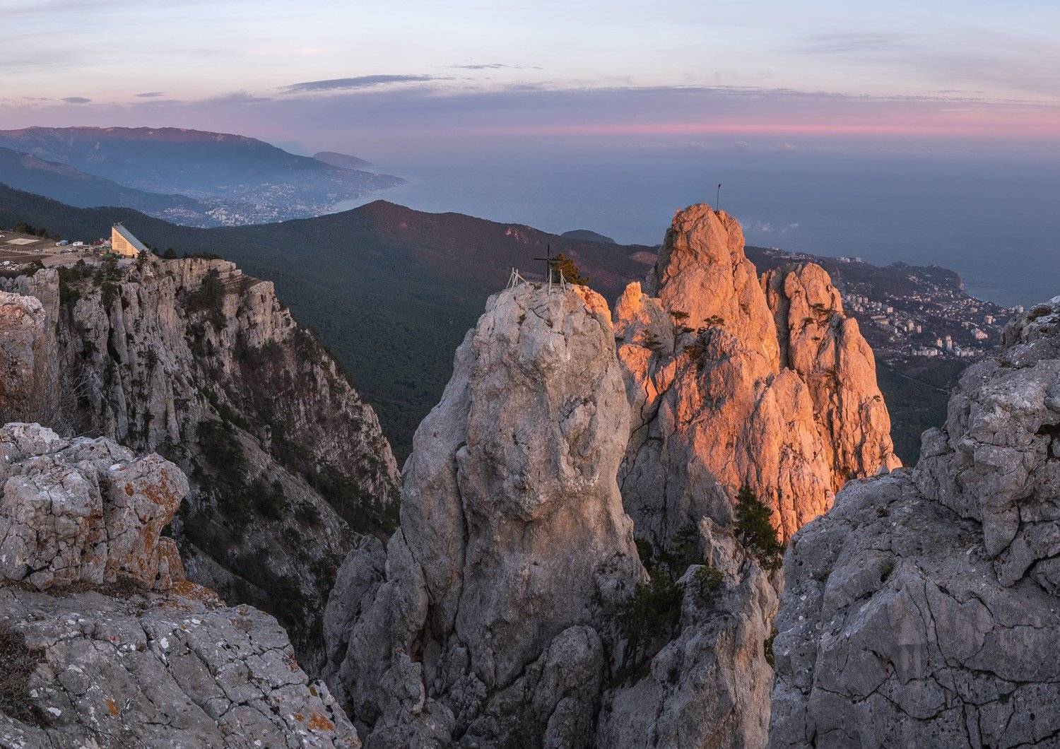крым, ай-петри, панорама, закат, горы, россия, море, черное море, пейзаж, crimea, ai-petri, panorama, sunset, mountains, russia, sea, black sea, landscape, Алексей Королёв