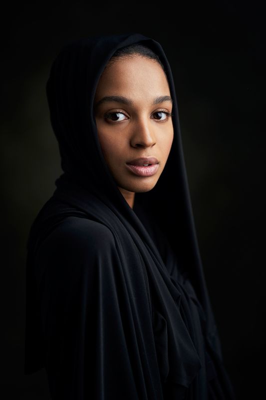 portrait, girl, black, low key, studio, eyes, view, lips, sony Алинаphoto preview