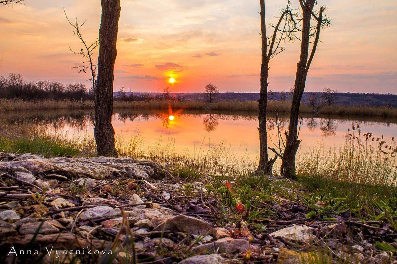 Засыпает. Автор: Анна Вязникова пейзаж, закат, водоем, озеро, , Анна Вязникова